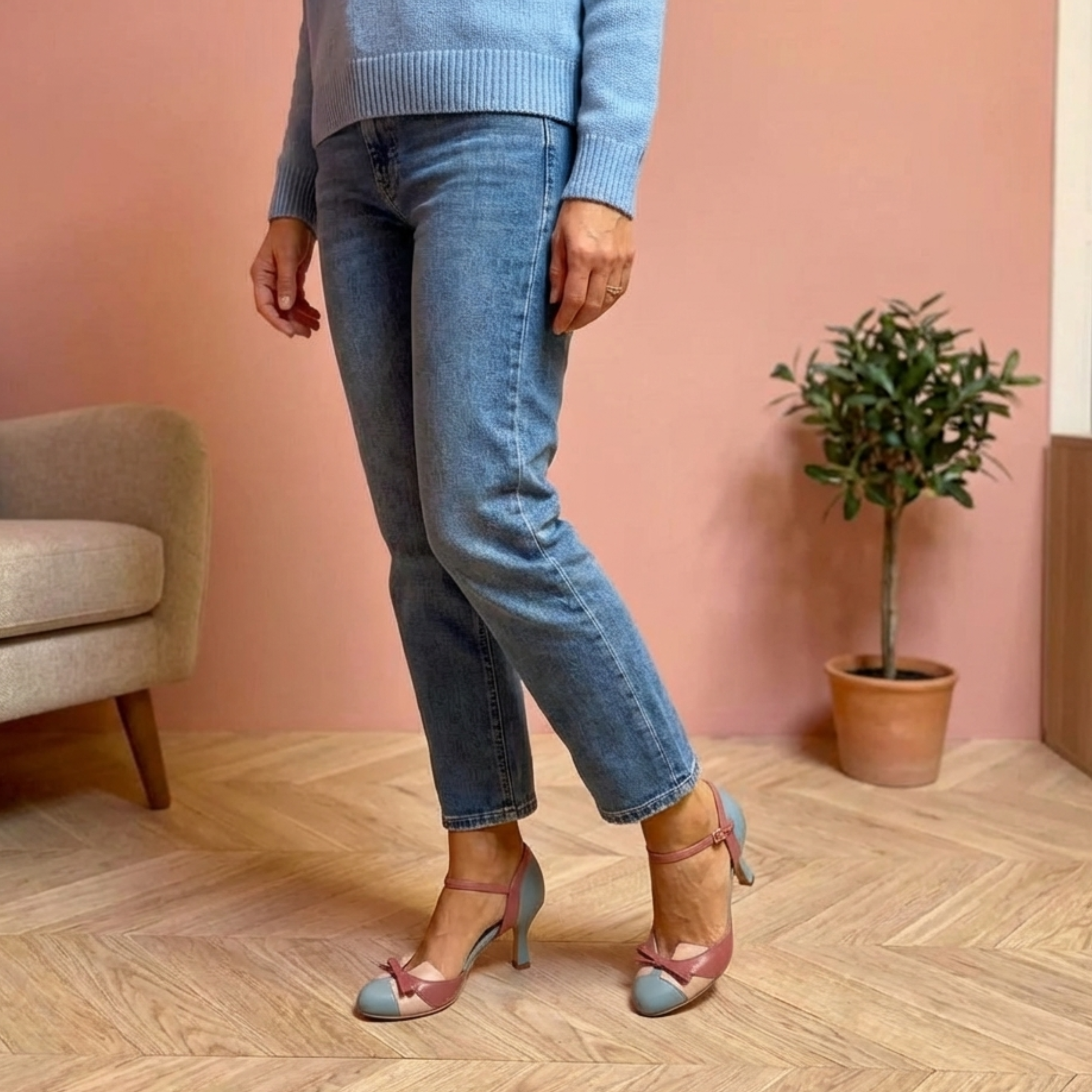 Valentina- Tacones Bicolor.
